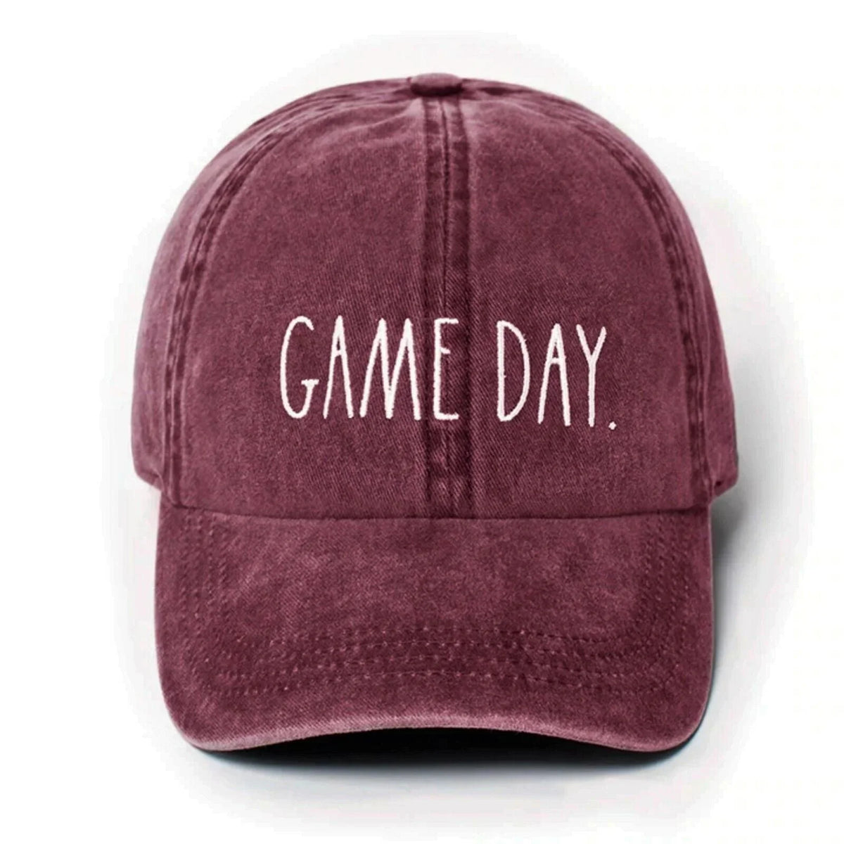 Rae Dunn Women's Game Day Red Denim Baseball Cap-Red / One Size