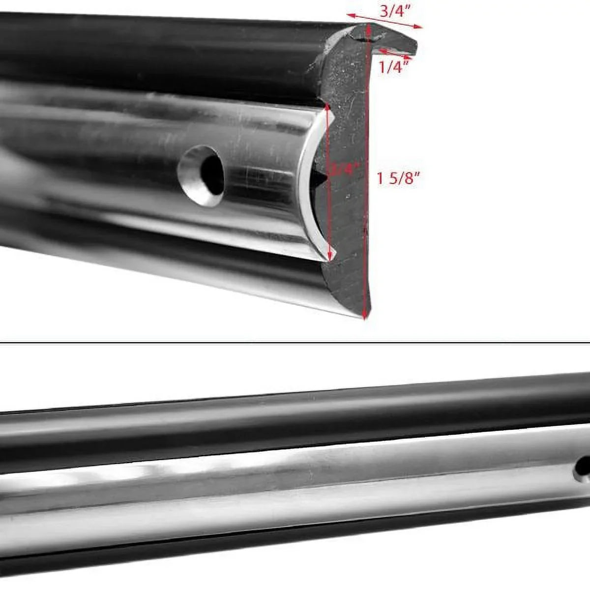 Taco Boat Rub Rail Molding Kit | Charcoal 1 5/8 In x 44 Ft w/ Insert