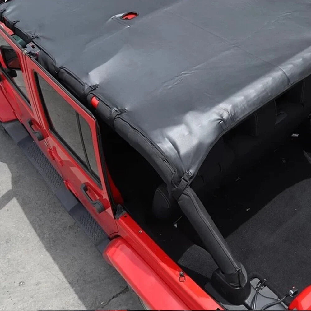 KingFurt Leather Top Sunshade Protection, Midnight Jeep Wrangler JK/JKU 2007-2018, Durable & Easy to Install