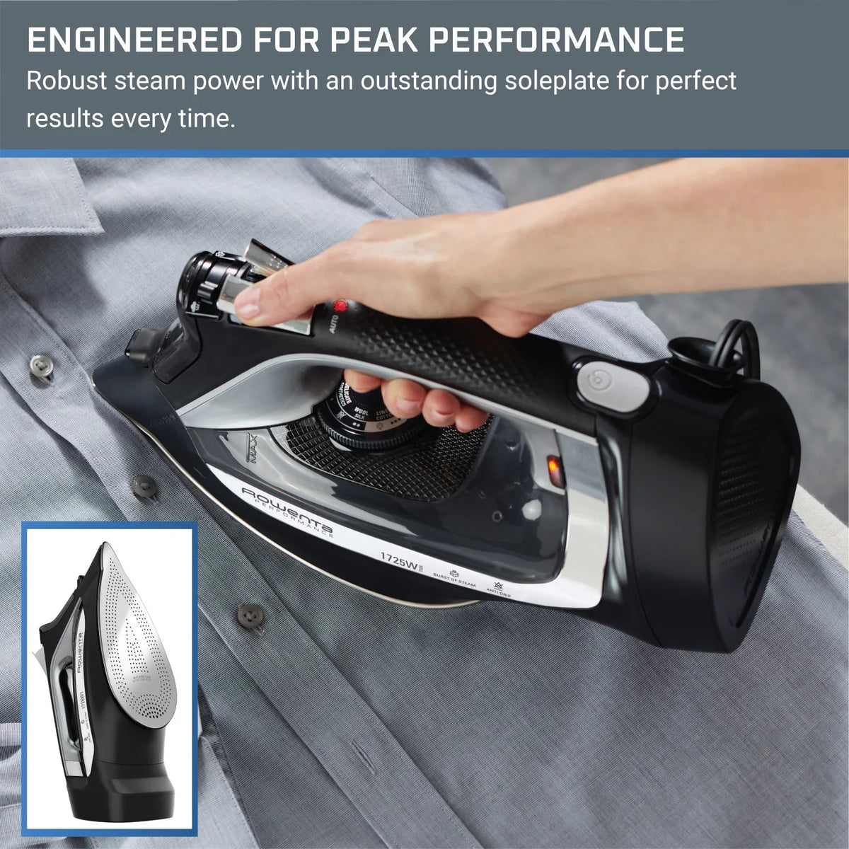 Rowenta Accessteam Cordreel Iron, Charcoal