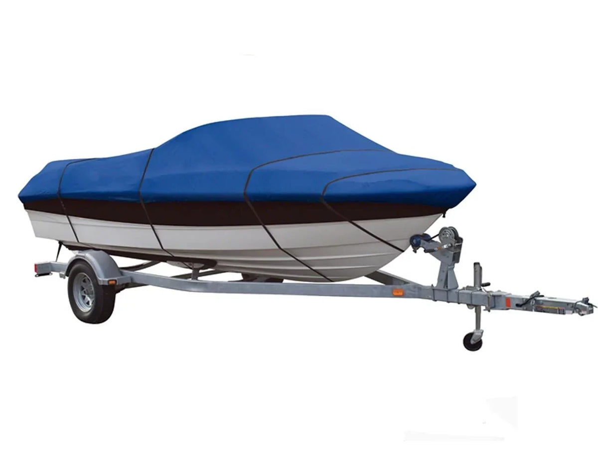 BLUE, GREAT QUALITY BOAT COVER Compatible for DELTA/GREGOR EAGLE 16 TC O/B 96