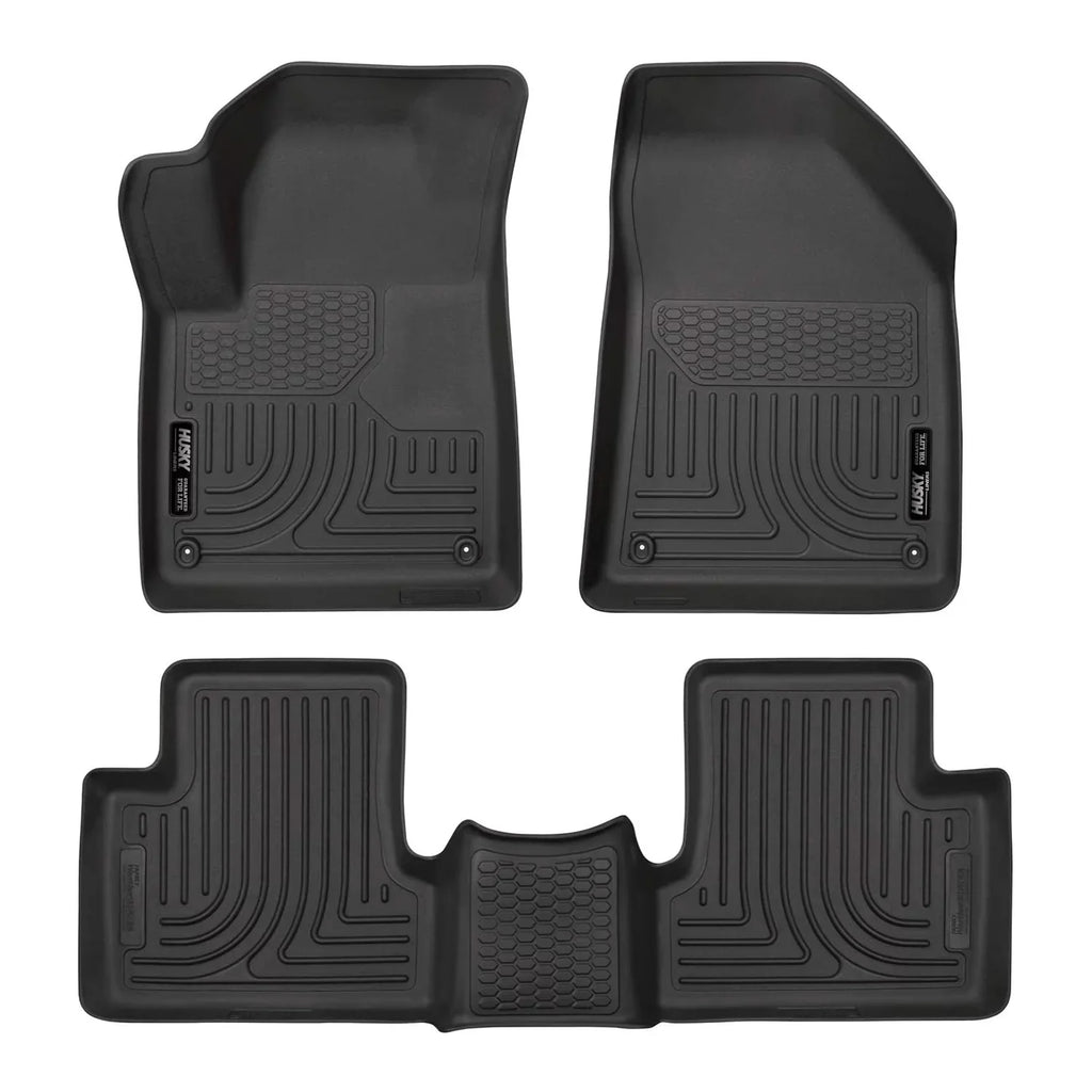 Husky by RealTruck Weatherbeater Front & 2nd Seat Floor Mats Compatible with 2015-20 Jeep Cherokee