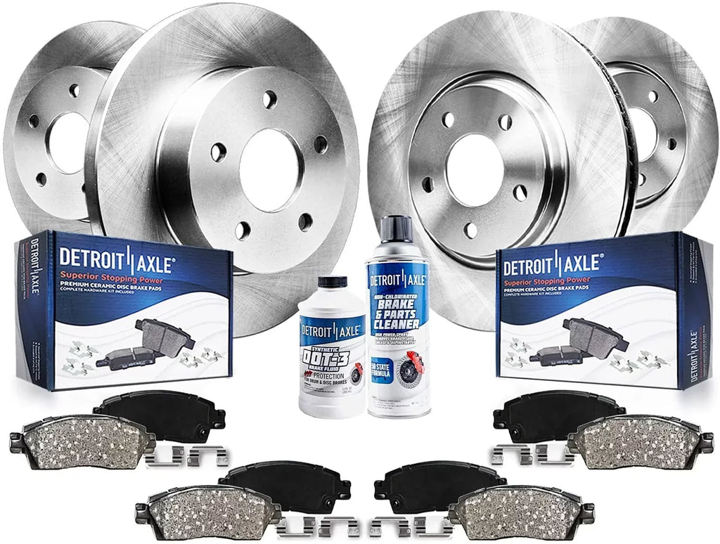 Detroit Axle - Brake Kit for 2007-2013 Nissan Altima Disc Brake Rotors 2007 2008 2009 2010 2011 2012 2013 Ceramic Brakes Pads Replacement: 11.65" Unit Front Rotor and 11.46" Unit Rear Rotor