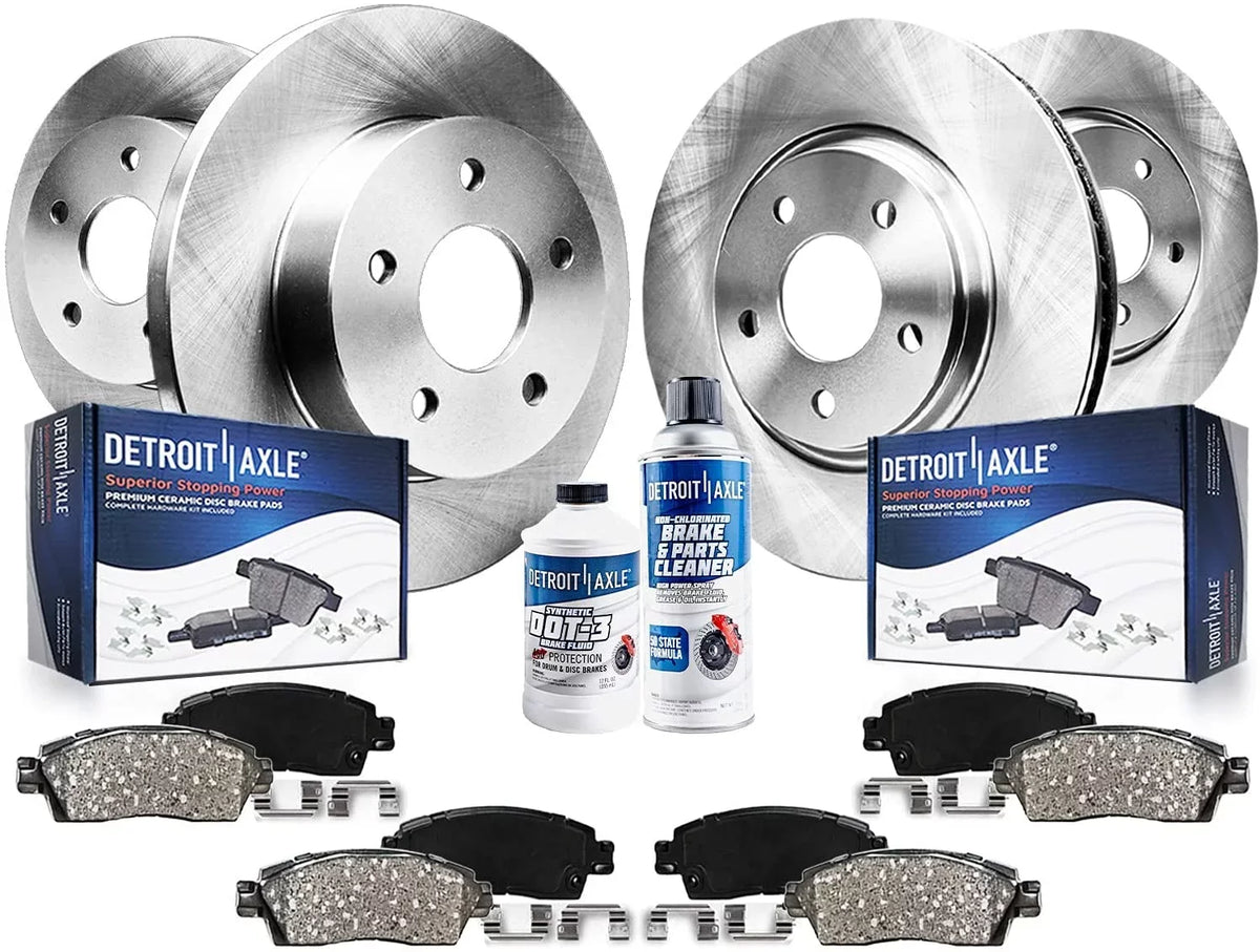 Detroit Axle - Brake Kit for 2007-2013 Nissan Altima Disc Brake Rotors 2007 2008 2009 2010 2011 2012 2013 Ceramic Brakes Pads Replacement: 11.65" Unit Front Rotor and 11.46" Unit Rear Rotor