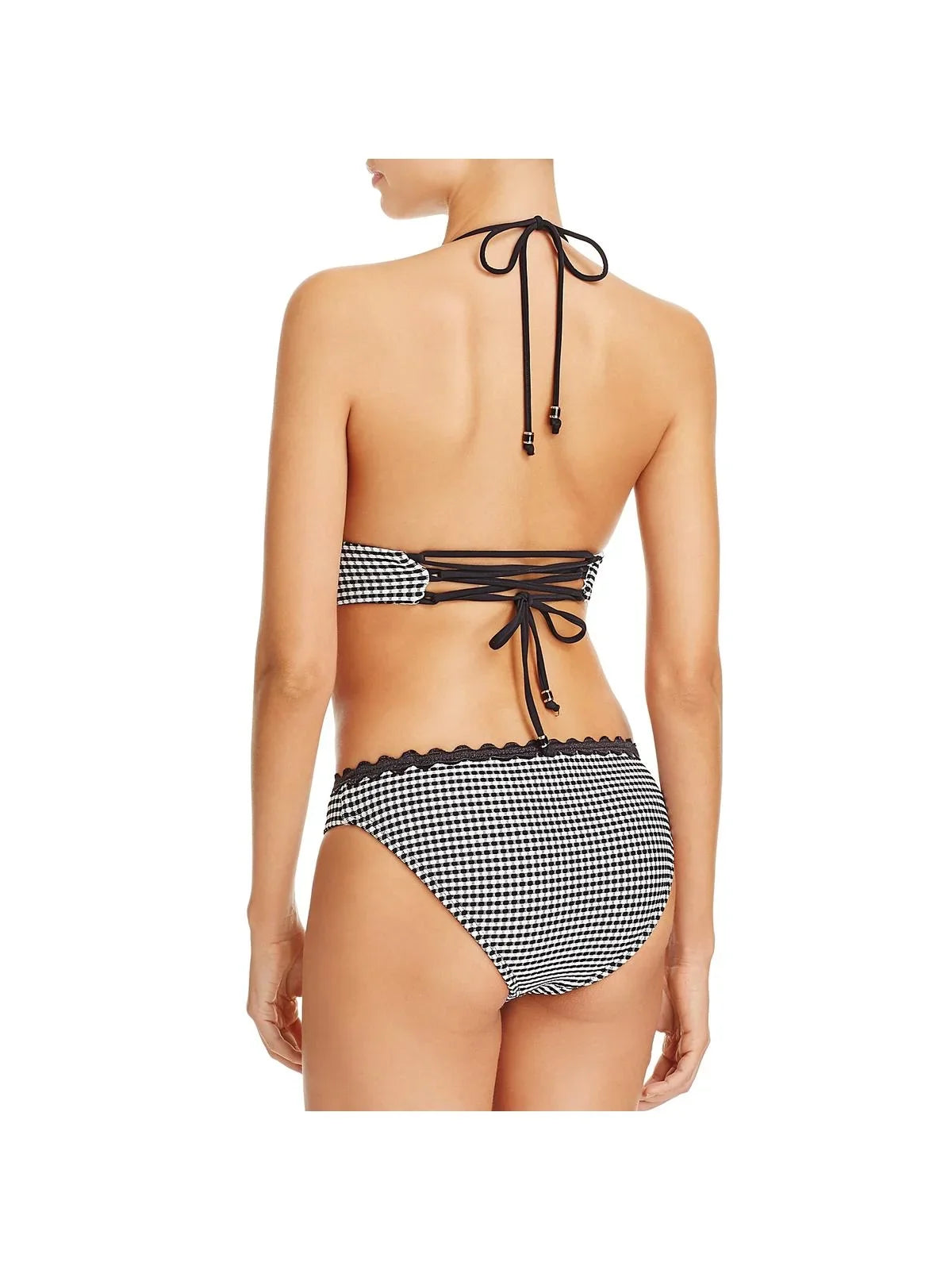 Shoshanna Womens Halter Lace-Up Swim Top Separates