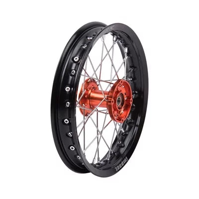 Impact Complete Wheel - Front 12 x 1.60 Dark Rim/Silver Spoke/Orange Hub for KTM 50 SX MINI 2012-2018