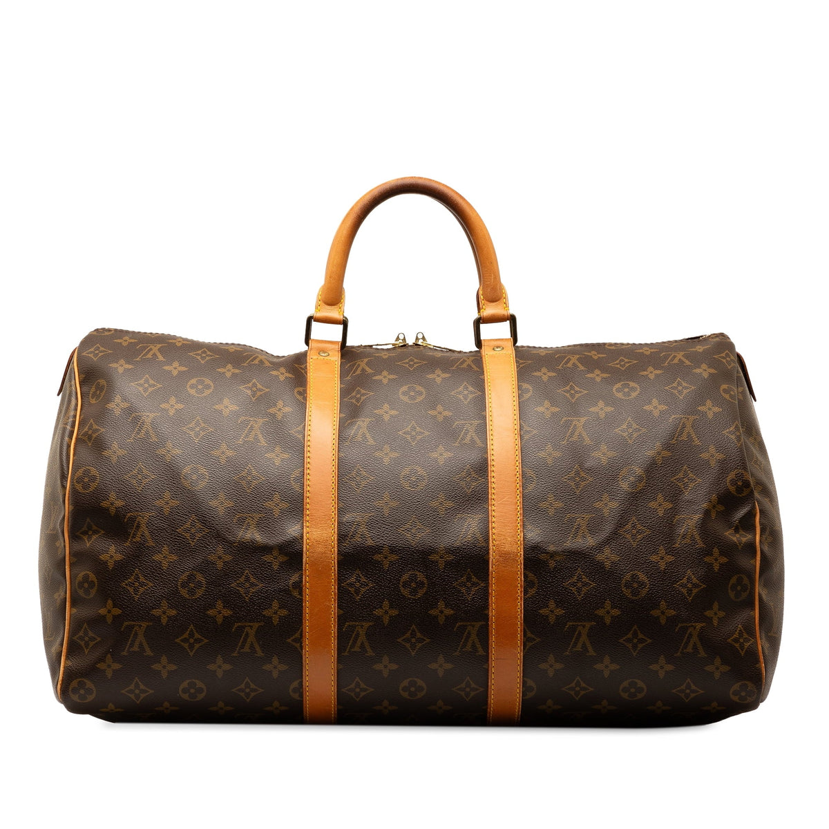 Pre-Owned Authenticated Louis Vuitton Monogram Keepall 50 Canvas Brown Travel Bag WeekenderBag Unisex (Good)