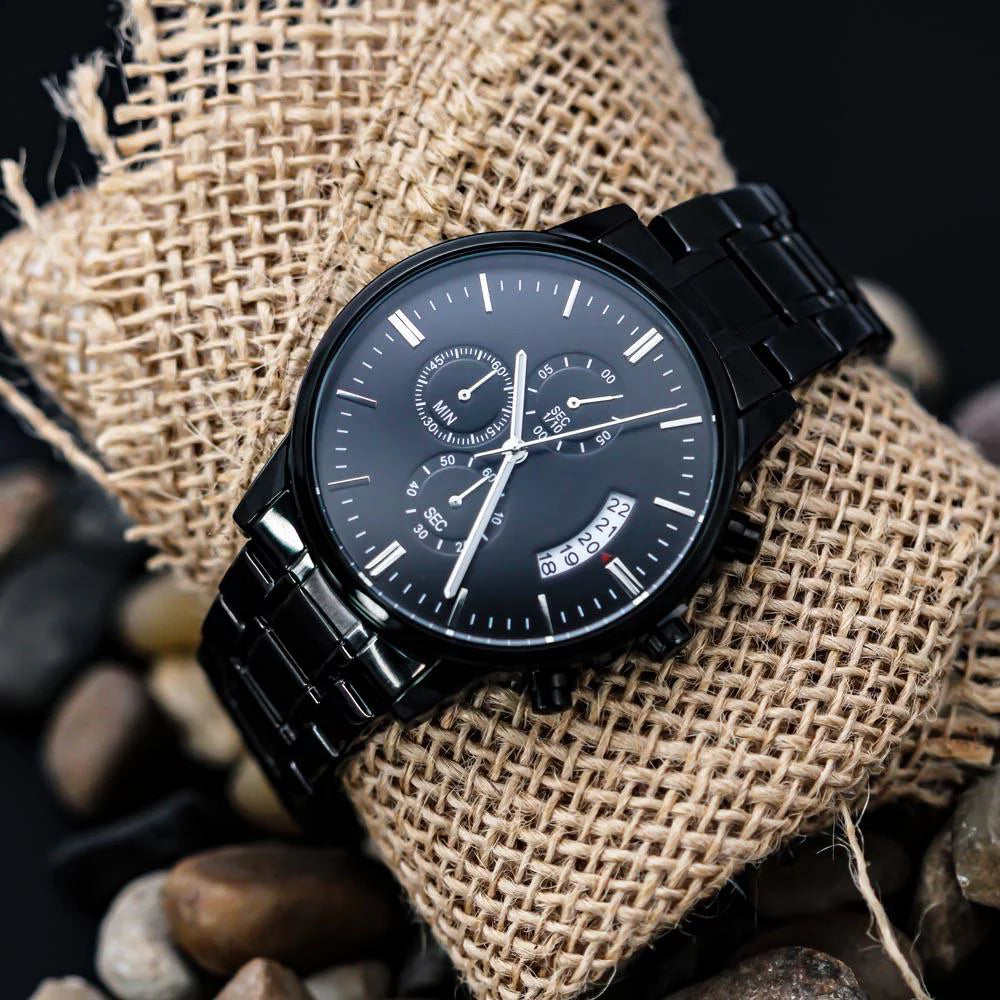 To My Future Husband - Stunning Customized Midnight Chronograph Watch - Getting Married, Gift For Fiance