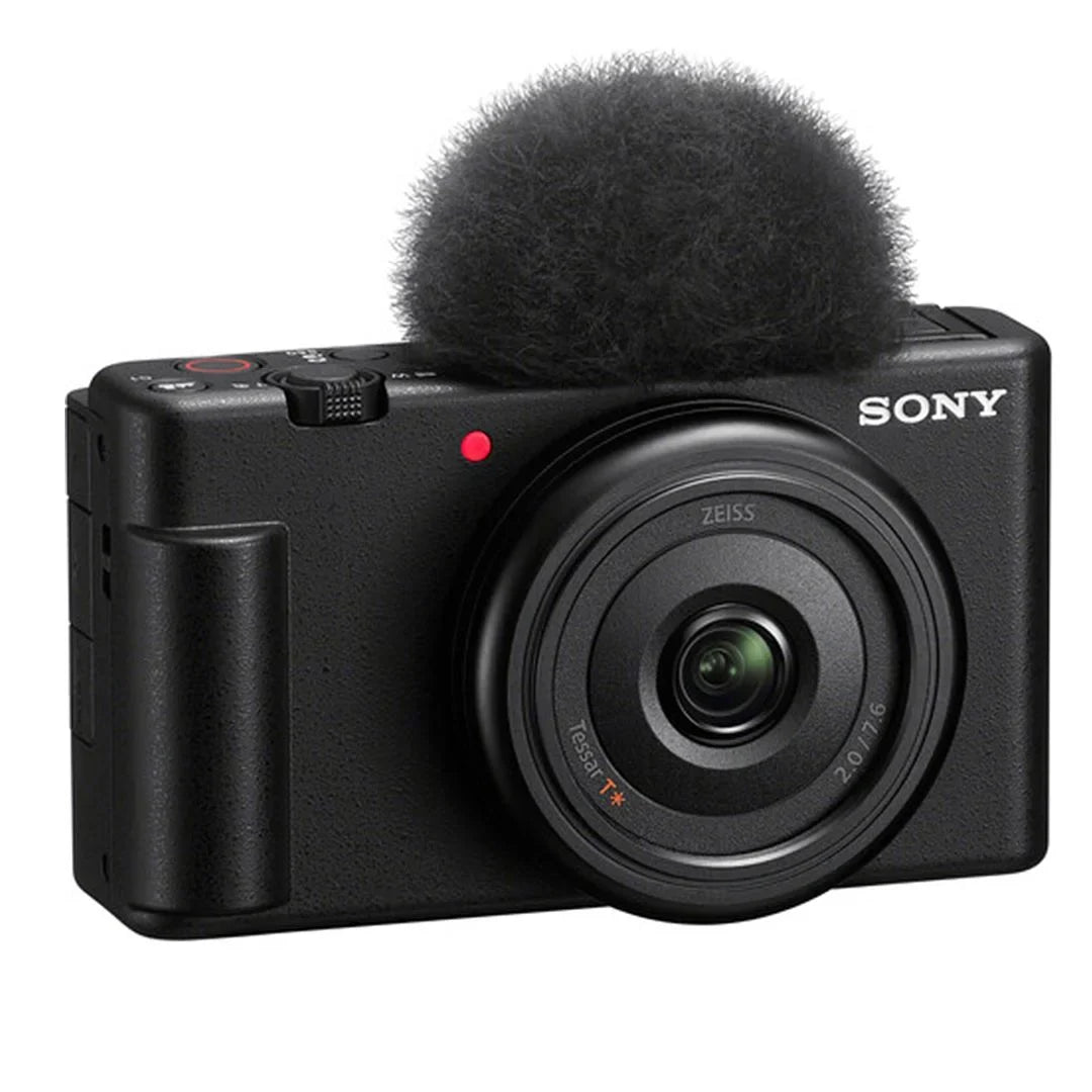 Sony ZV-1F Vlogging Camera Onyx with 2 Pack SanDisk 64GB Memory Card + Tripod + Case + ZeeTech Accessory Bundle