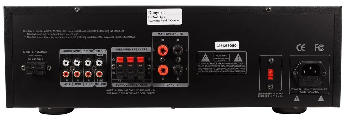RX55URIBT Home Theater Bluetooth Receiver+4) 6.5" Dark Ceiling Speakers