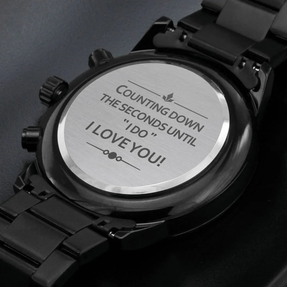 To My Future Husband - Stunning Customized Midnight Chronograph Watch - Getting Married, Gift For Fiance