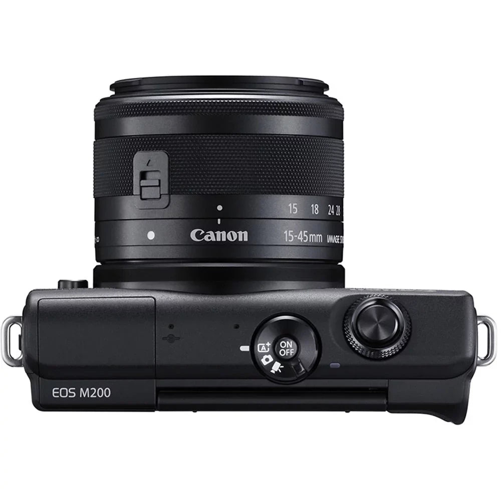 Canon EOS M200 Mirrorless Digital Camera with 15-45mm Lens Dark - Essential 64GB Bundle