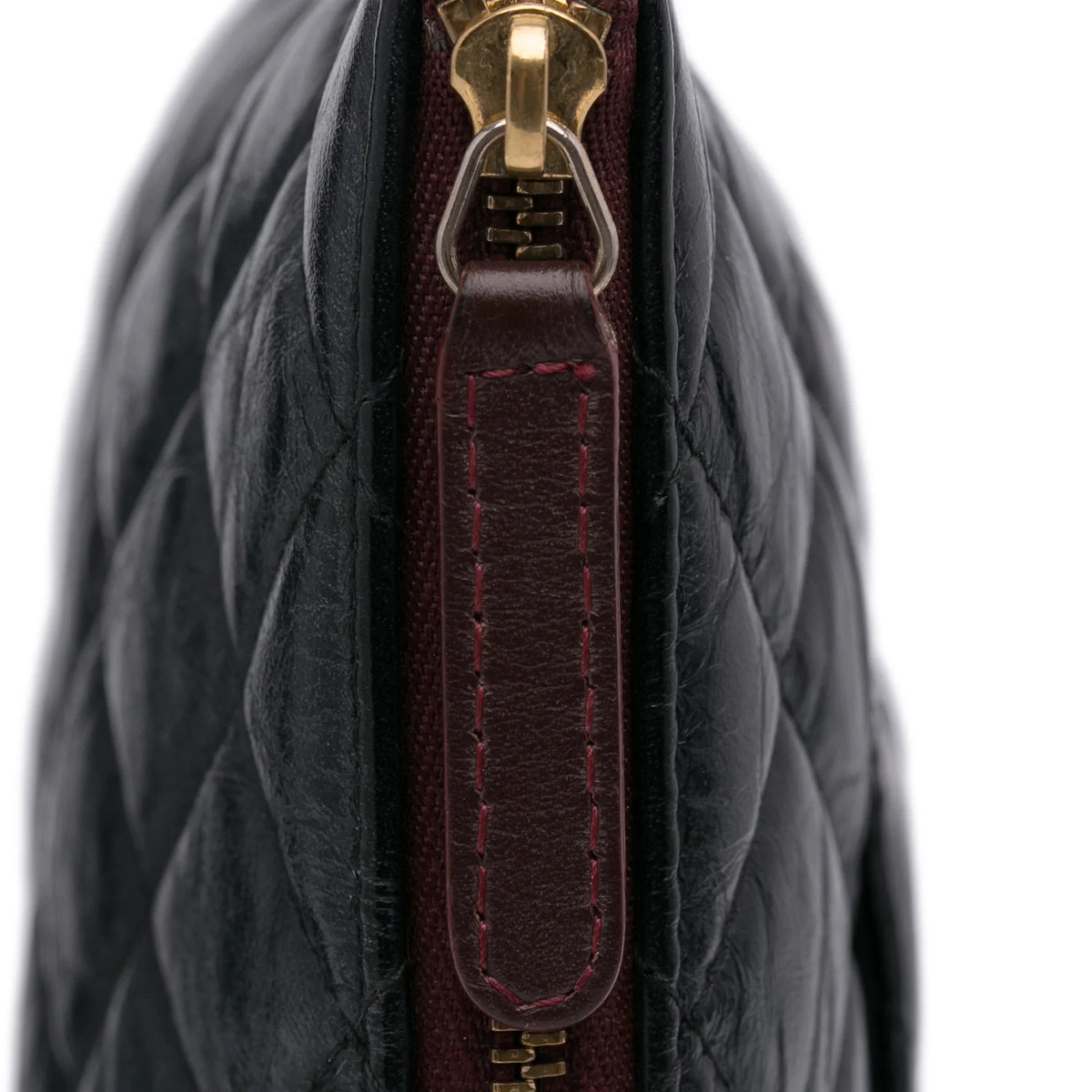 Pre-Owned Authenticated Chanel Reissue O Case Lambskin Leather Charcoal Pouch Unisex (Good)