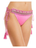 Ramy Brook Womens Metallic Trim Side Tie Swim Bottom Separates