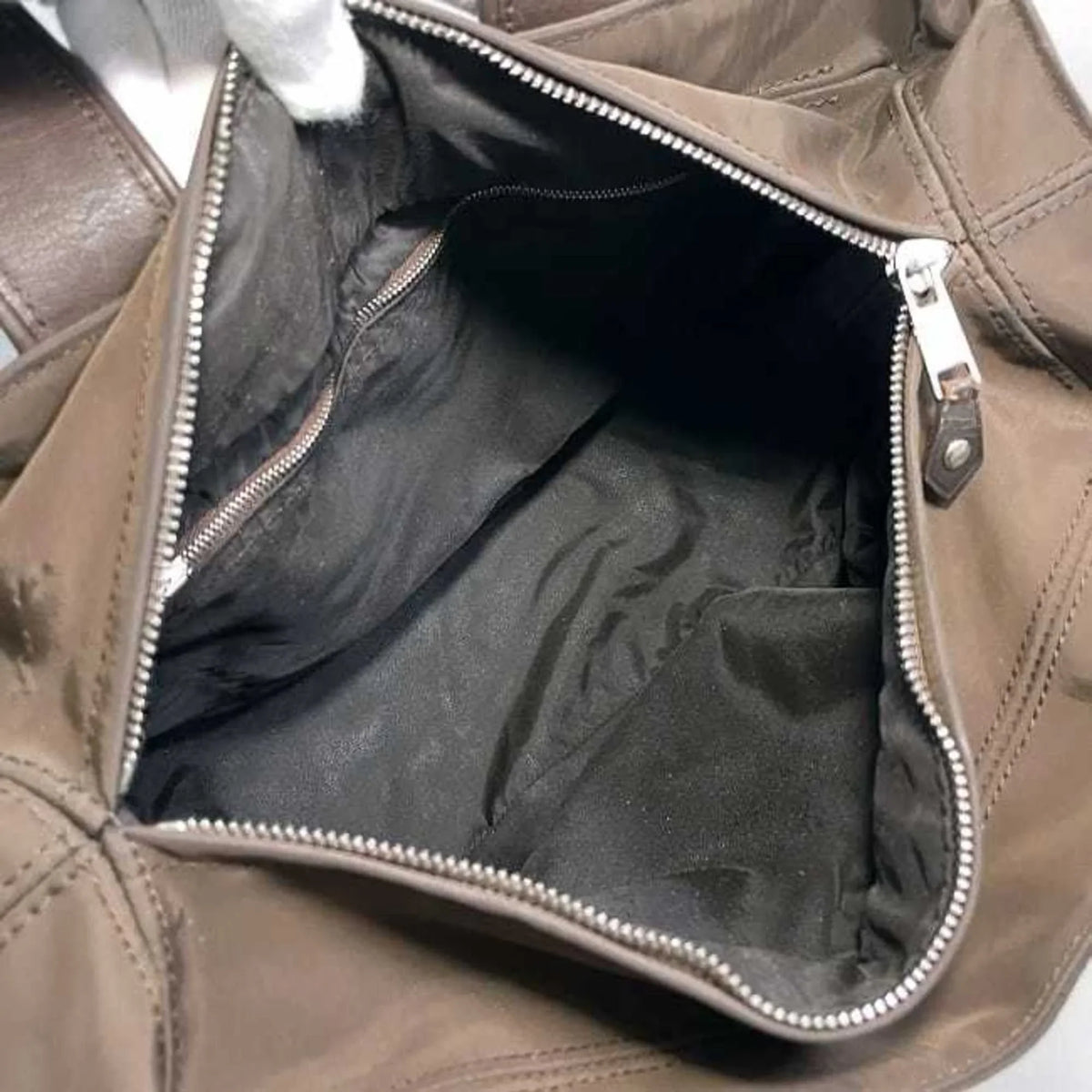 Pre-Owned Hermes Tote Bag Acapulco PM Brown Silver Handbag Nylon Leather HERMES Women's (Fair)