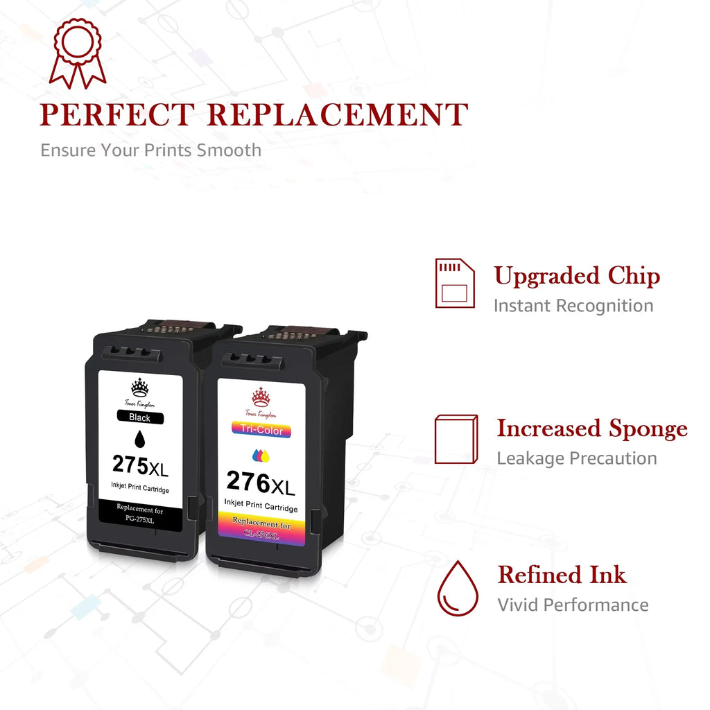 PG-275 XL Charcoal Ink Cartridge Compatible for PIXMA TS3520 TS3522 TR4720 TR4722 Printers, Replacement 275XL High Yield Dark Ink Cartridge for Printer