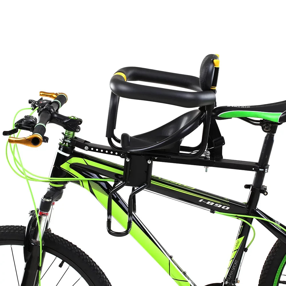 Lightweight Kids Saddle with Back Rest and Foot Pedals Enjoyable and Convenient Cycling with Your Child