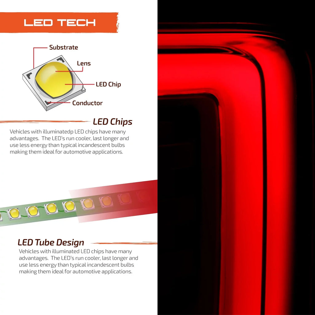 AKKON - Fit 2008 2009 2010 2011 2012 2013 2014 Ford F150 [Full LED] Tail Lights Driver + Passenger Midnight