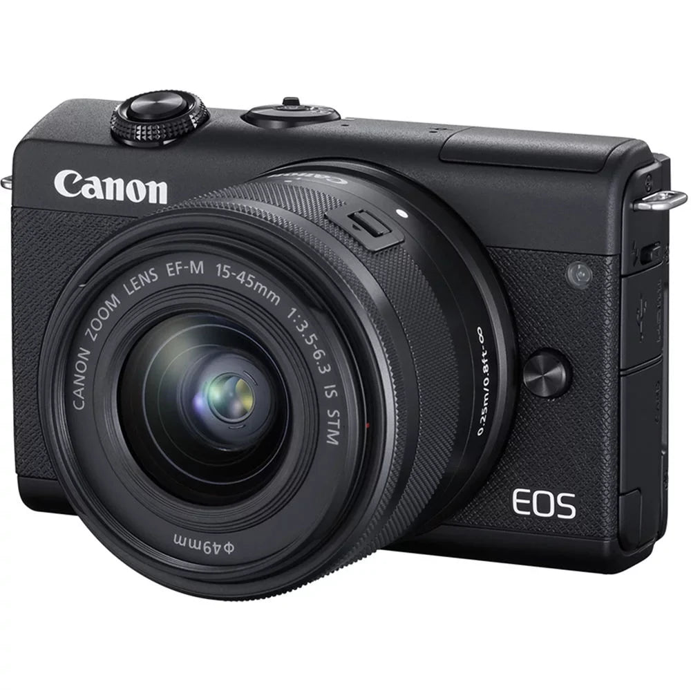 Canon EOS M200 Mirrorless Digital Camera with 15-45mm Lens Dark - Essential 64GB Bundle