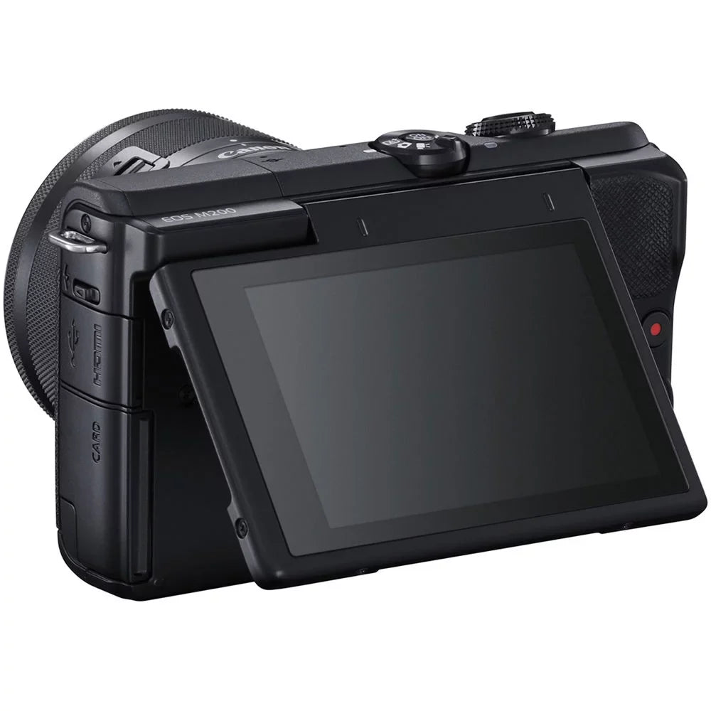 Canon EOS M200 Mirrorless Digital Camera with 15-45mm Lens Dark - Essential 64GB Bundle
