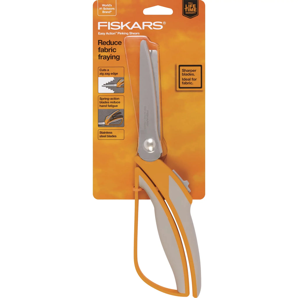 Fiskars Easy Action Pinking Shears, 10.5 Centimeter Orange and Gray