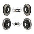 Transit Auto - Front Semi-Metallic Rear Ceramic Pads And Coated Drilled Slotted Disc Brake Rotors Kit For 2015 Mini Cooper 2.0L 1.5L With 280mm Width Rotor KDA-100734