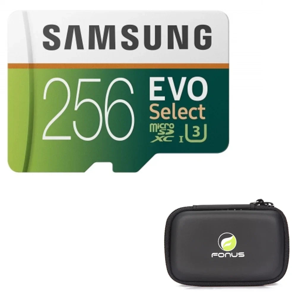 256GB Memory Card with Zipper Case (Not a phone case) - Samsung Evo High Speed MicroSD Class 10 MicroSDXC Compatible for Onyx DTek50, Priv, Key2, Motion, KEYone, LE - R1D