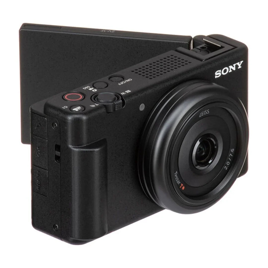Sony ZV-1F Vlogging Camera Onyx with 2 Pack SanDisk 64GB Memory Card + Tripod + Case + ZeeTech Accessory Bundle