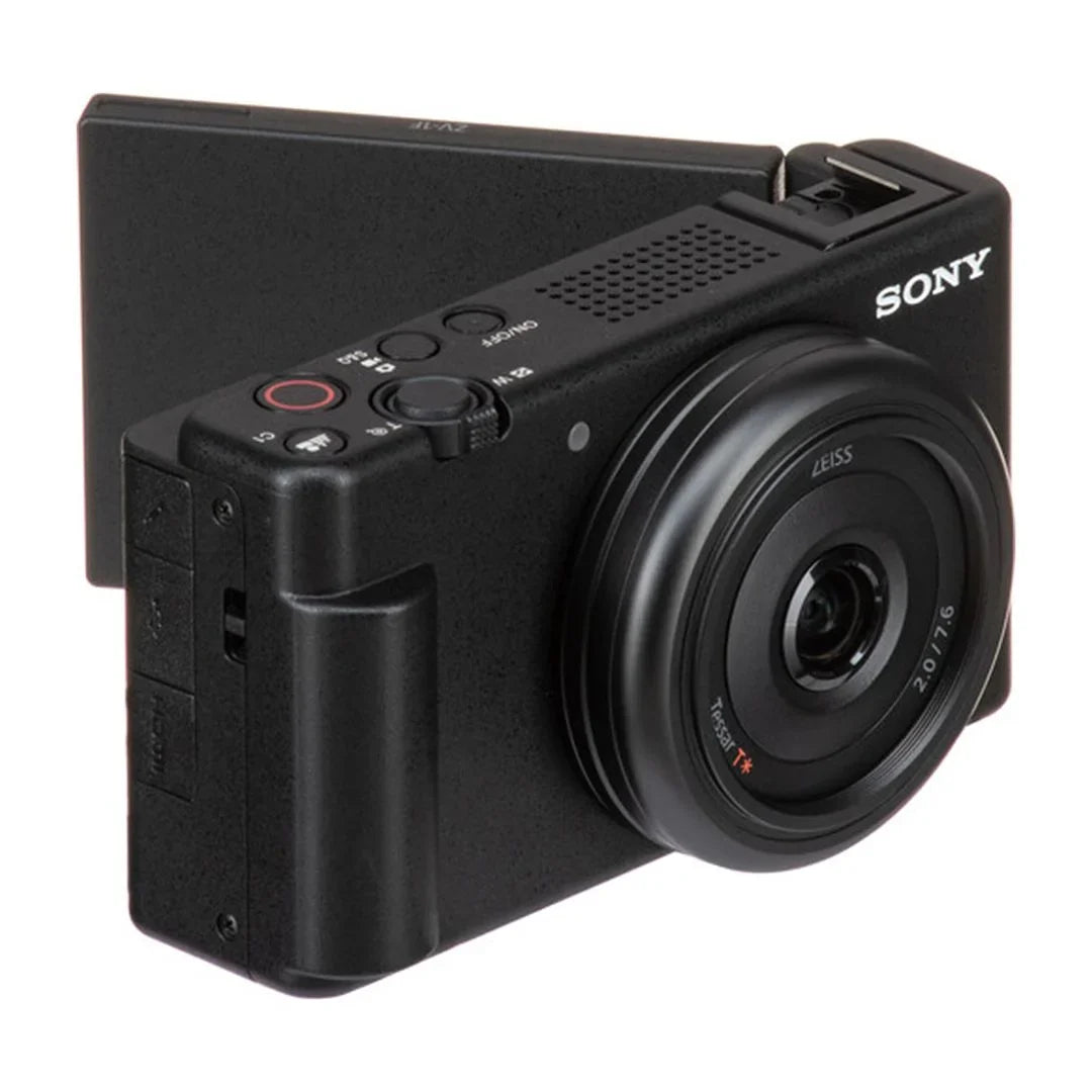 Sony ZV-1F Vlogging Camera Onyx with 2 Pack SanDisk 64GB Memory Card + Tripod + Case + ZeeTech Accessory Bundle