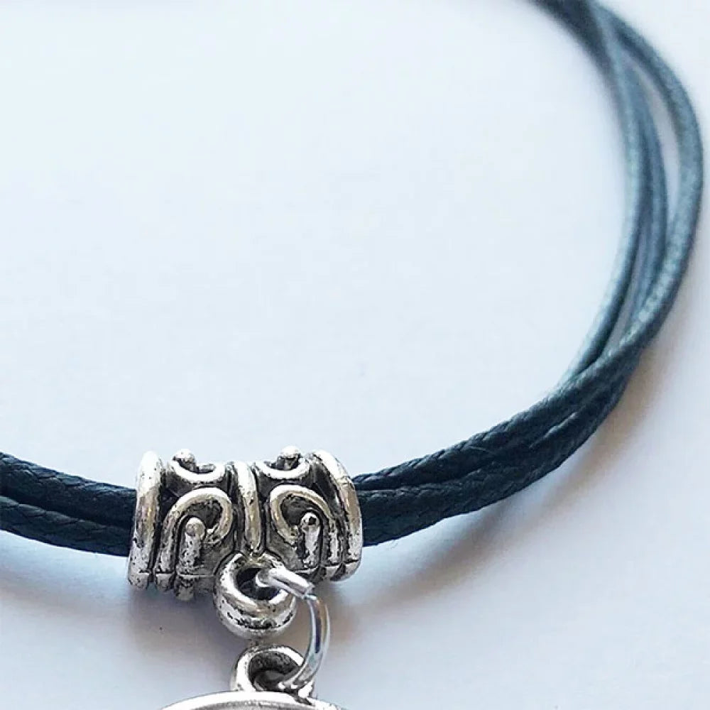 Amusement Park Facilities Roller Coaster Bracelet Leather Rope Wristband Midnight Jewelry
