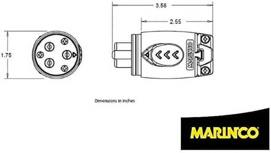 Marinco 12VCPS3 70A Trolling Motor Plug & Receptacle