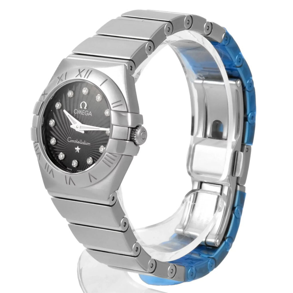 Pre-Owned Omega OMEGA Constellation 12P Diamond Index SS Women's Quartz Watch Charcoal Dial 123.10.24.60.51.001 (Good)