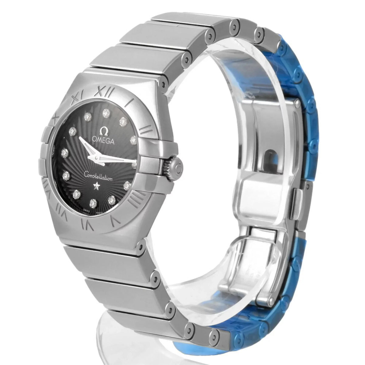Pre-Owned Omega OMEGA Constellation 12P Diamond Index SS Women's Quartz Watch Charcoal Dial 123.10.24.60.51.001 (Good)