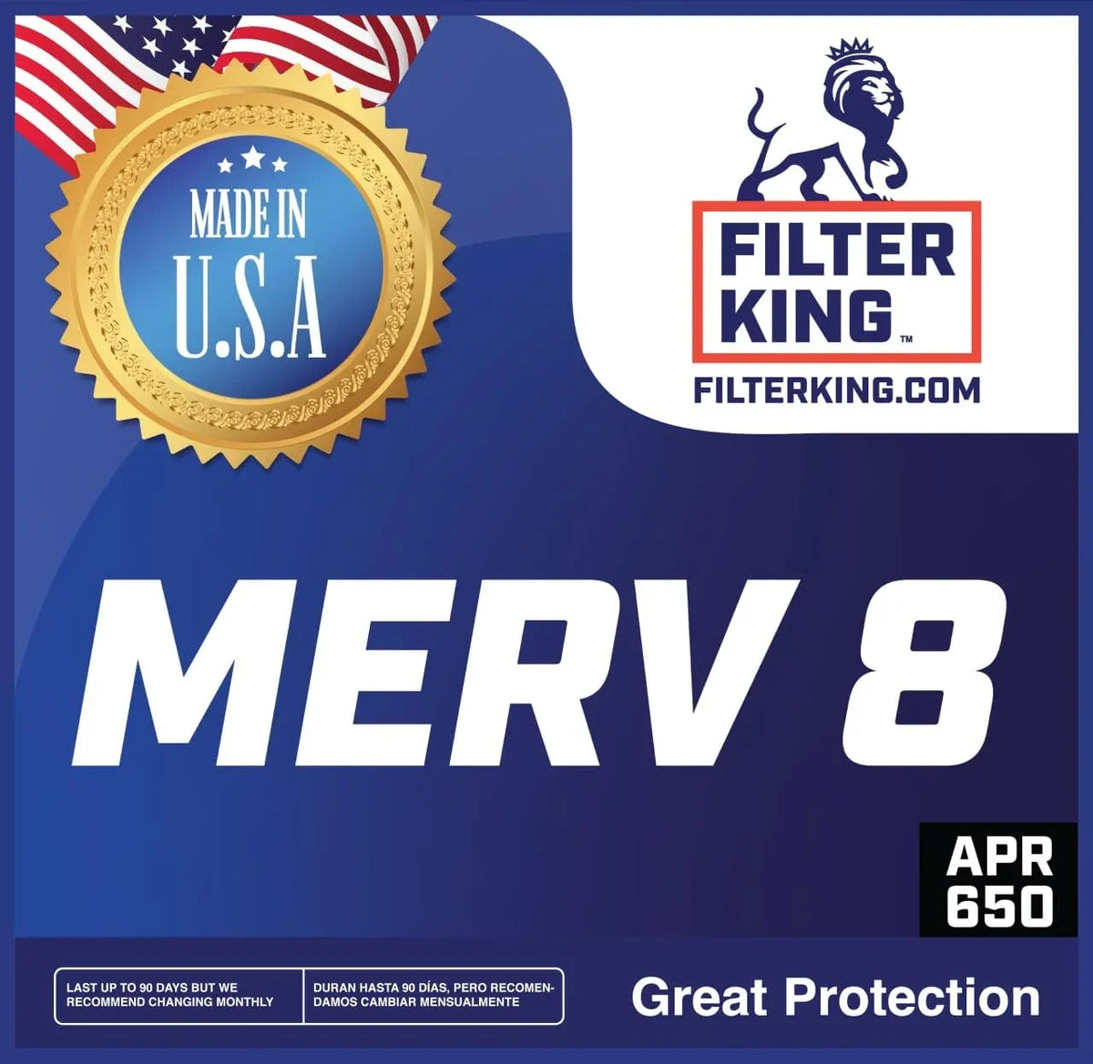 Filter King 10x52x1a Air Filter | 4-PACK | MERV 8 HVAC Pleated A/C Furnace Filters | MADE IN USA | Actual Size: 10 x 52 x .75"
