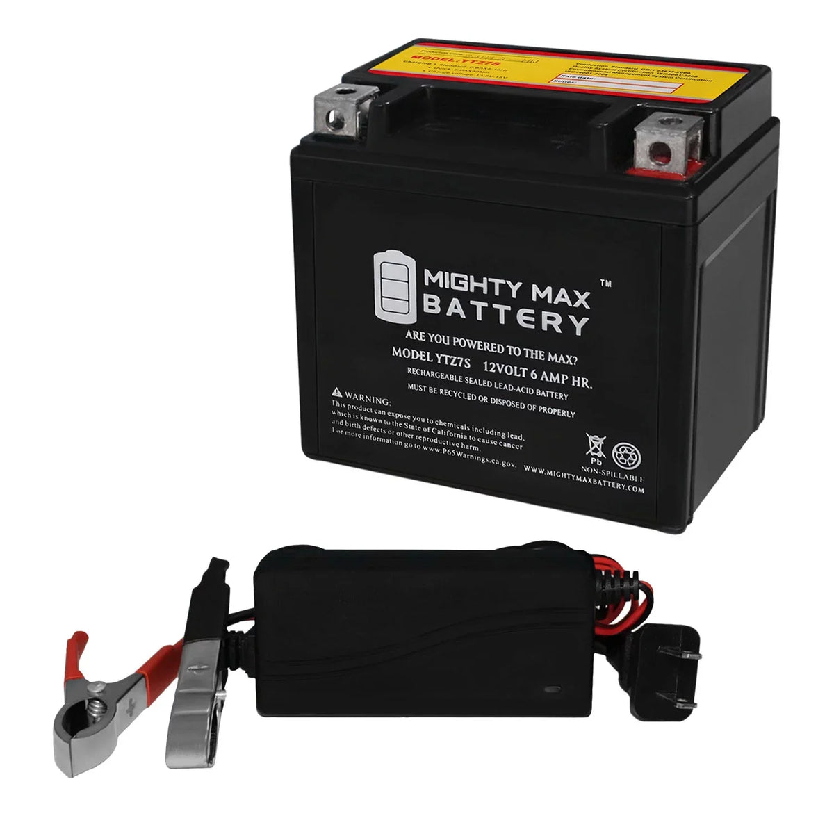 YTZ7S 12V 6AH Replacement Battery compatible with KTM 505 SX ATV 2008-2012 + 12V 1Amp Charger