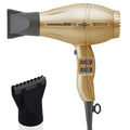 Turbo Power TwinTurbo 3900 Advanced Gold Ionic & Ceramic Technology Eco Friendly Hair Dryer and Hot Blow Attachment Onyx (Bundle - 2 Items)