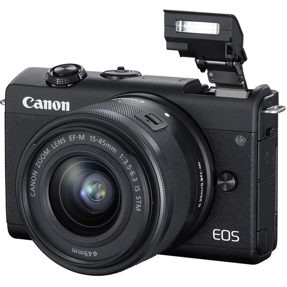 Canon EOS M200 Mirrorless Digital Camera with 15-45mm Lens Dark - Essential 64GB Bundle