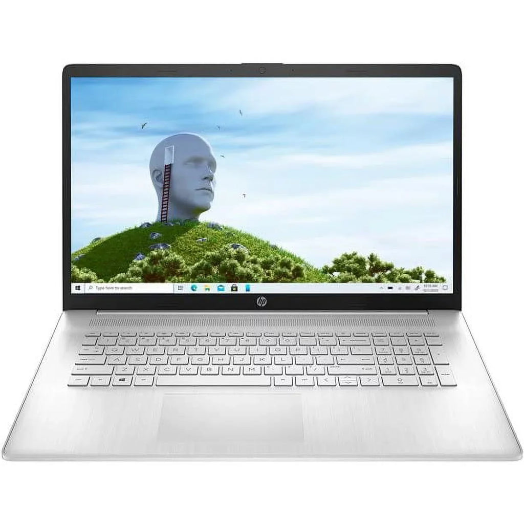HP 2023 17.3'' FHD IPS Laptop PC Intel 4-Core i5-1135G7 Iris Xe Graphics 12GB DDR4 256GB NVMe SSD HDMI WiFi AC BT4.2 USB-C Backlit Keyboard Webcam Natural Silver Windows 10 Pro w/RE 32GB USB