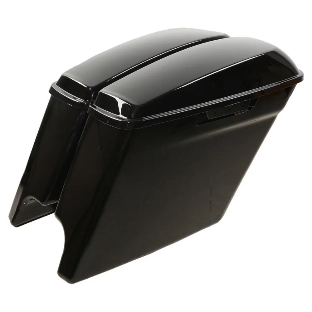 5" Glossy Charcoal Stretched Extended Saddlebags For 2014-2022 Harley-Davidson